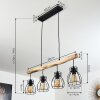 Gondo Hanger Hout licht, Zwart, 4-lichts