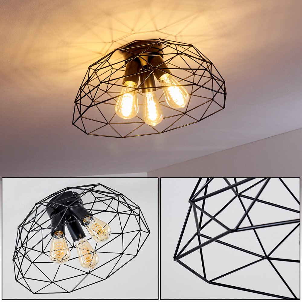 Hajom Plafondlamp Zwart, 3-lichts main product photo