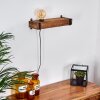 Montgomery Muurlamp Hout donker, Zwart, 1-licht