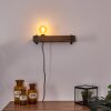 Montgomery Muurlamp Hout donker, Zwart, 1-licht