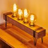 Montgomery Tafellamp Hout licht, Zwart, 4-lichts