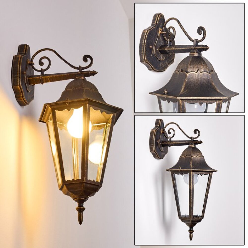 Hongkong Buiten muurverlichting Bruin, Goud, 1-licht main product photo