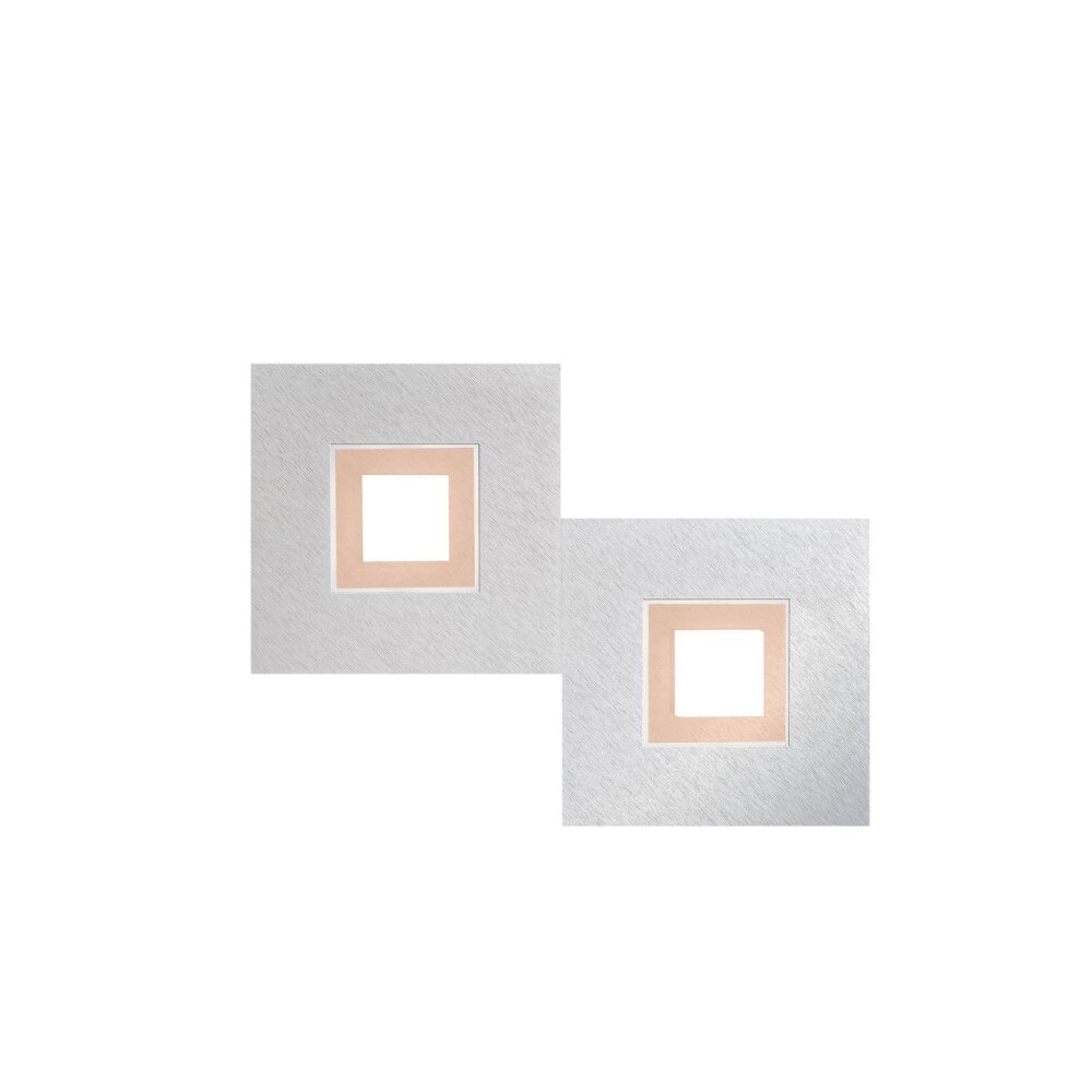 Grossmann KARREE Muurlamp LED Aluminium, Koperkleurig, 2-lichts main product photo