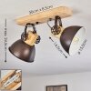 Orny Plafondlamp Antraciet, Hout licht, 2-lichts Orny Plafondlamp Antraciet, Hout licht, 2-lichts