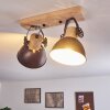Orny Plafondlamp Antraciet, Hout licht, 2-lichts Orny Plafondlamp Antraciet, Hout licht, 2-lichts
