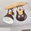 Orny Plafondlamp Antraciet, Hout licht, 2-lichts Orny Plafondlamp Antraciet, Hout licht, 2-lichts