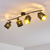 Bathinda Plafondlamp Zwart, 4-lichts