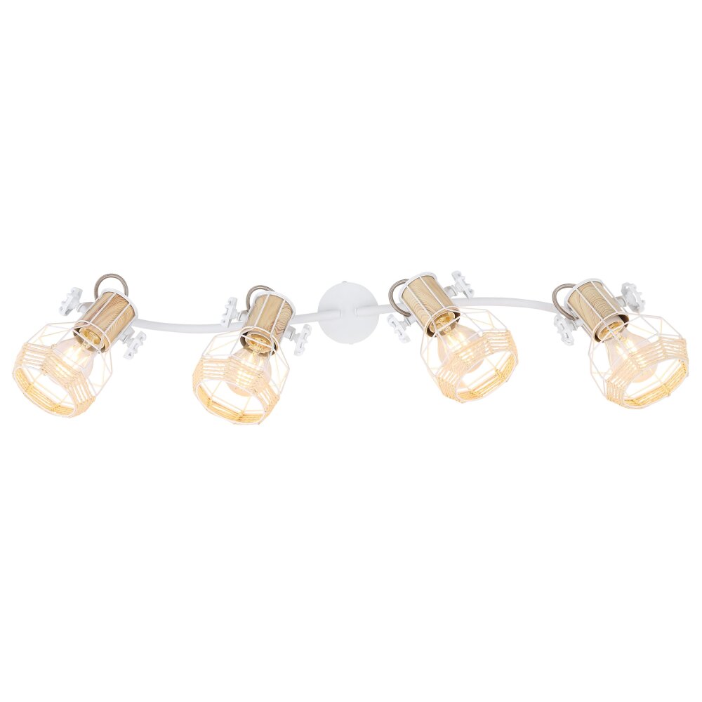 Globo BANA Spotlamp Bruin, Wit, 4-lichts