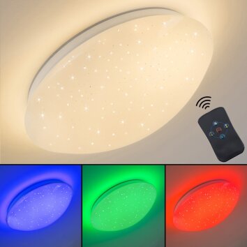 Quebec Plafondlamp LED Wit, 1-licht, Afstandsbediening, Kleurwisselaar Quebec Plafondlamp LED Wit, 1-licht, Afstandsbediening, Kleurwisselaar