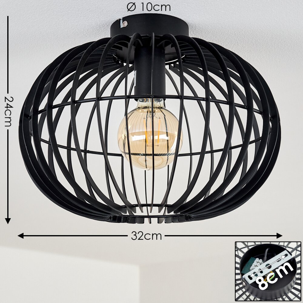 Svensbyn Plafondlamp Zwart, 1-licht main product photo