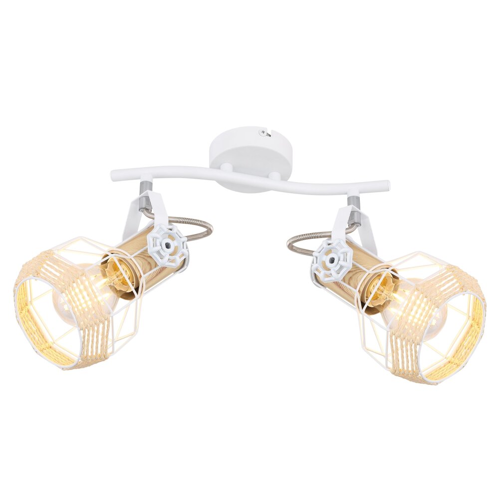 Globo BANA Spotlamp Bruin, Wit, 2-lichts