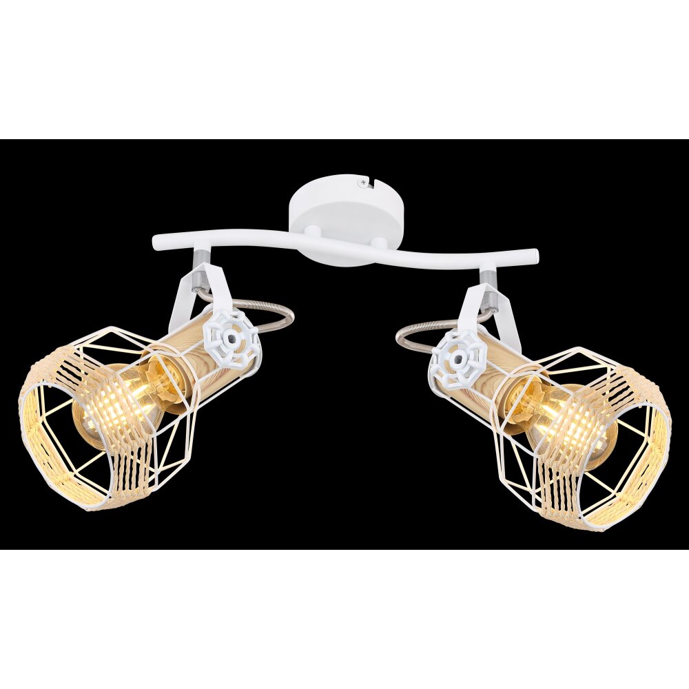 Globo BANA Spotlamp Bruin, Wit, 2-lichts