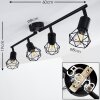 Baripada Plafondlamp Zwart, 4-lichts