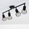 Baripada Plafondlamp Zwart, 4-lichts