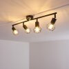 Baripada Plafondlamp Zwart, 4-lichts