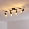 Baripada Plafondlamp Zwart, 4-lichts