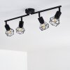 Baripada Plafondlamp Zwart, 4-lichts