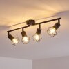 Baripada Plafondlamp Zwart, 4-lichts