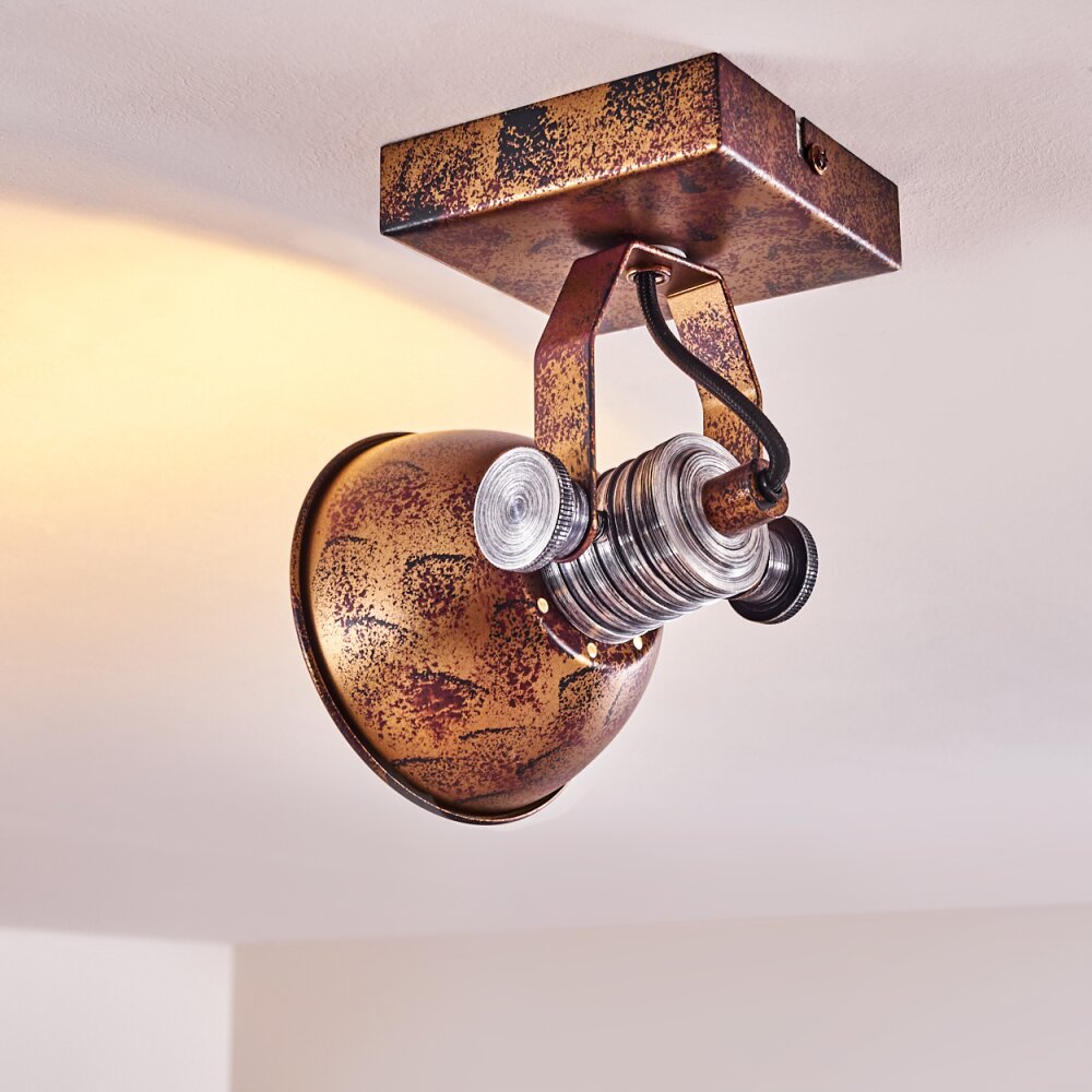 Gudo Plafondlamp Bruin, Brons, 1-licht