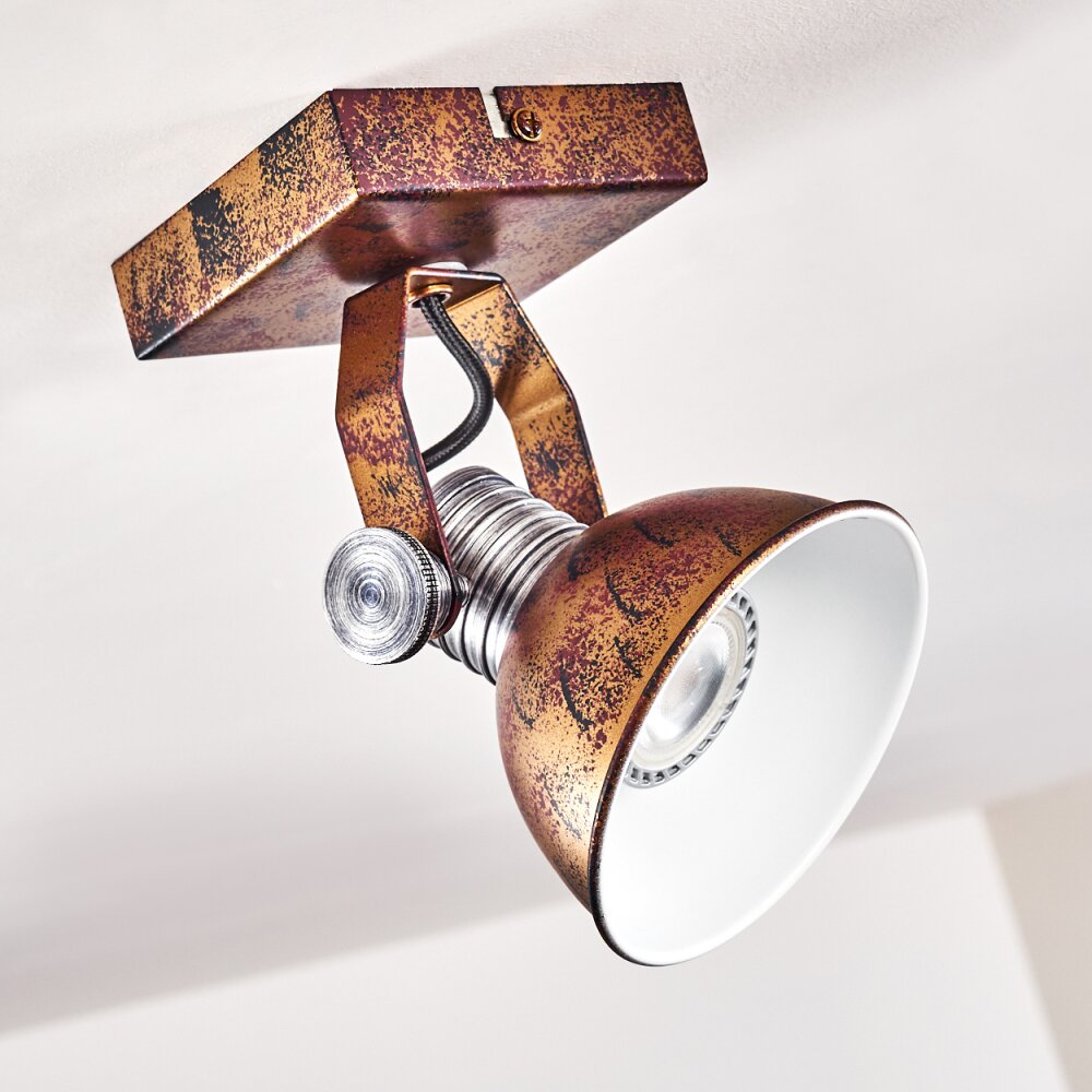 Gudo Plafondlamp Bruin, Brons, 1-licht