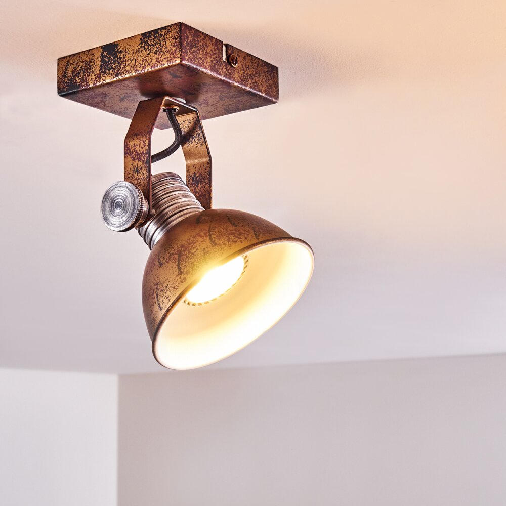 Gudo Plafondlamp Bruin, Brons, 1-licht