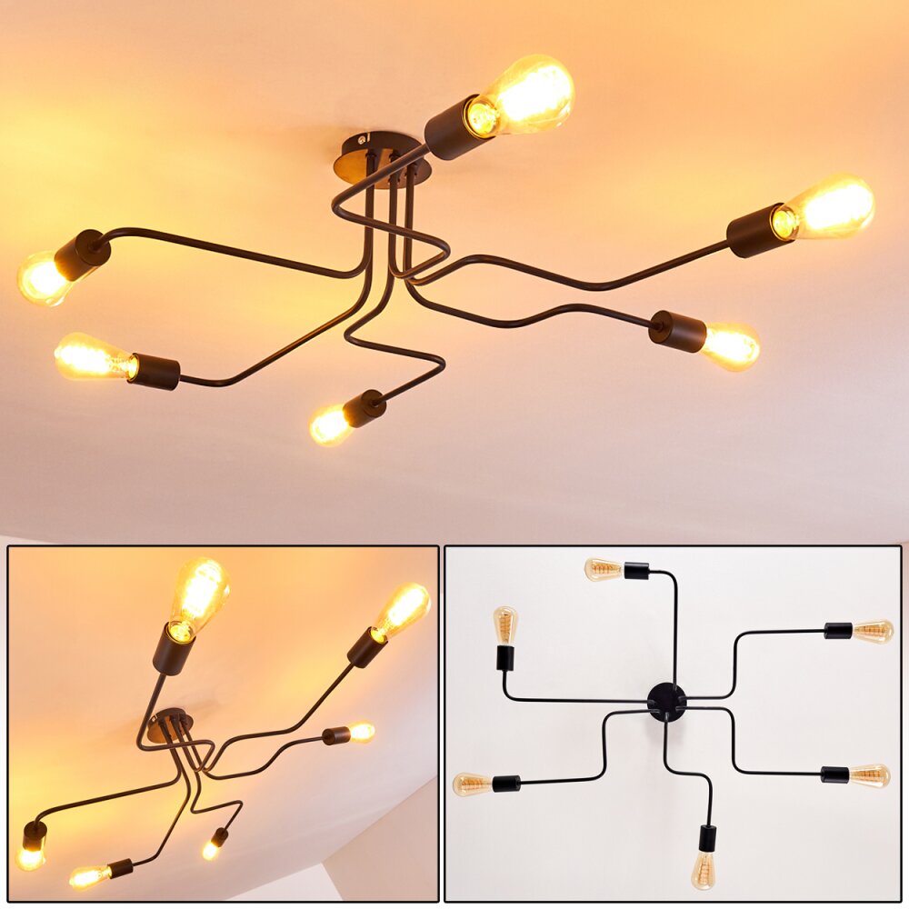 Bogno Plafondlamp Zwart, 6-lichts main product photo