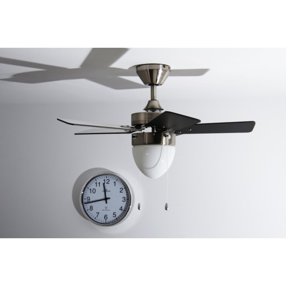 Globo MARVA Ventilator roestvrij staal, Grijs, Nikkel mat, Wit, 1-licht