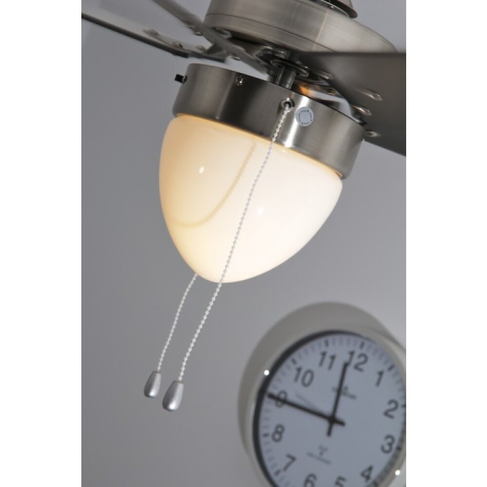 Globo MARVA Ventilator roestvrij staal, Grijs, Nikkel mat, Wit, 1-licht