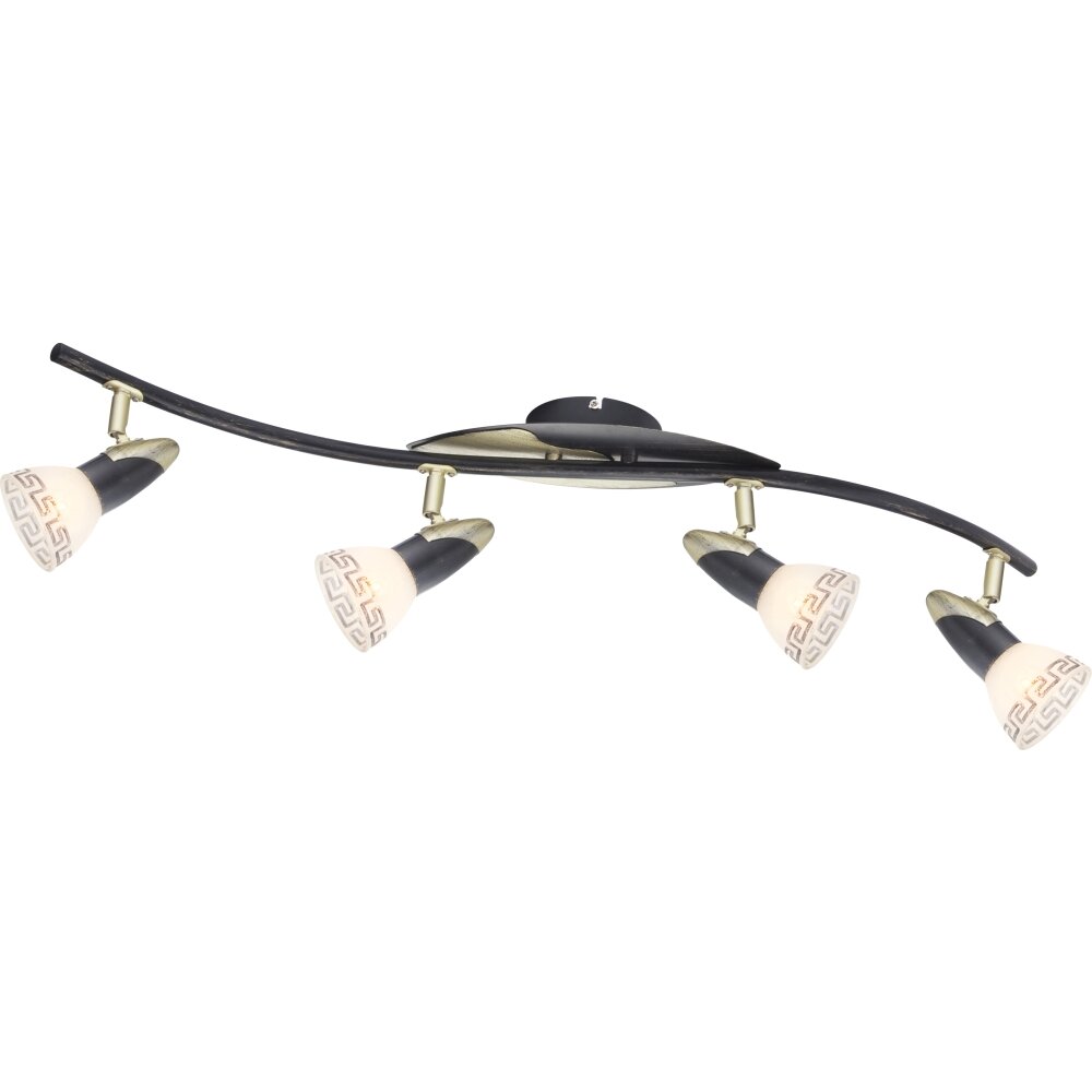 Globo NOVARA Plafondlamp Zwart-Goud, 4-lichts main product photo