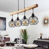 Bacabal Hanglamp Hout licht, Zwart, 4-lichts