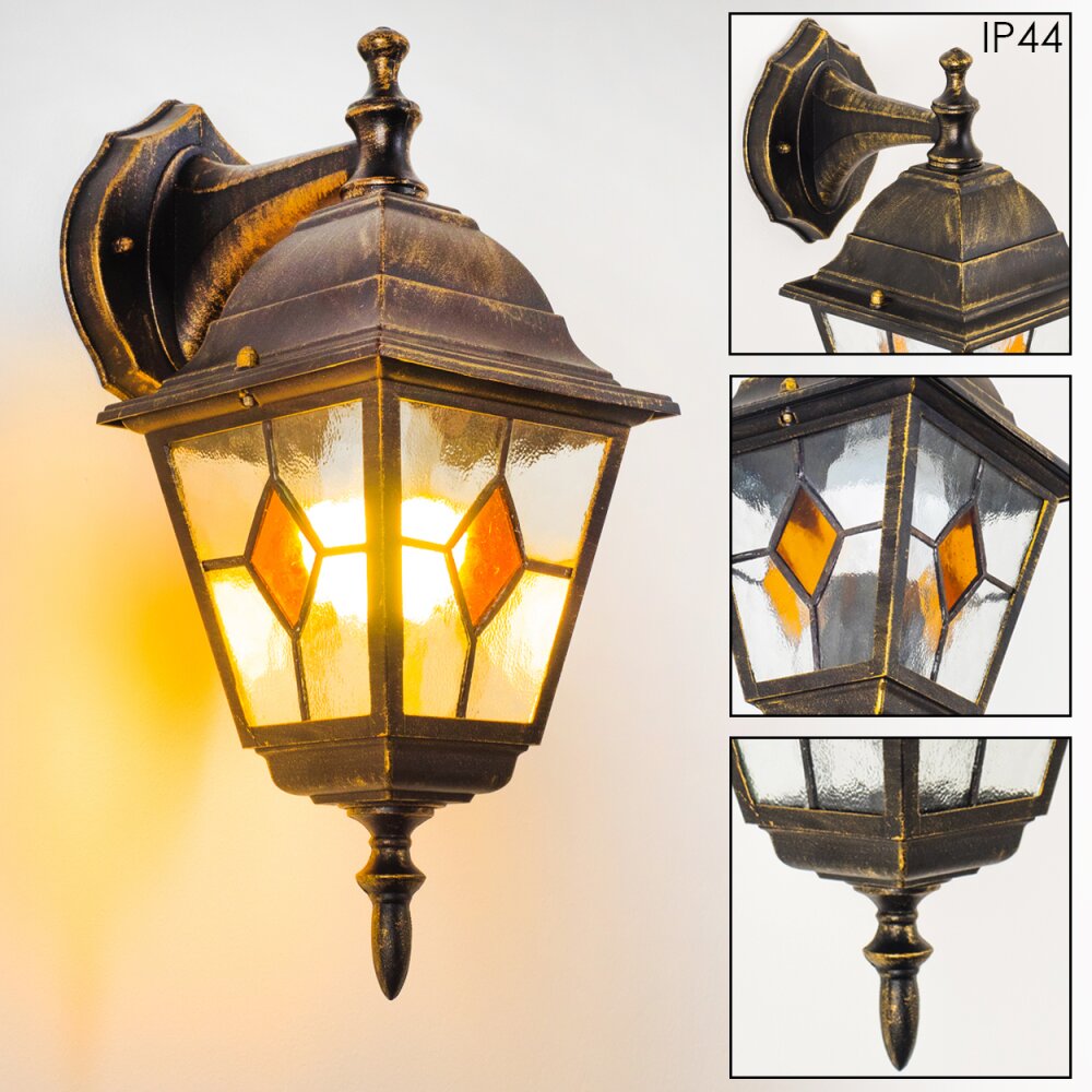 Antibes Buiten muurverlichting Bruin, Goud, 1-licht main product photo