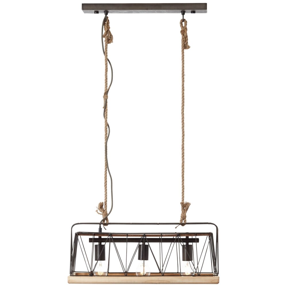 Brilliant Narcy Hanglamp Hout donker, 3-lichts main product photo