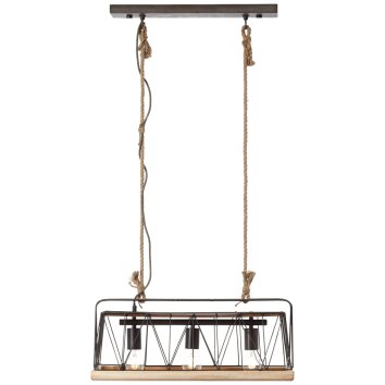 Brilliant Narcy Hanglamp Hout donker, 3-lichts Brilliant Narcy Hanglamp Hout donker, 3-lichts
