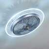 Tamworth plafondventilator LED Zilver, Transparant, Helder, 1-licht, Afstandsbediening