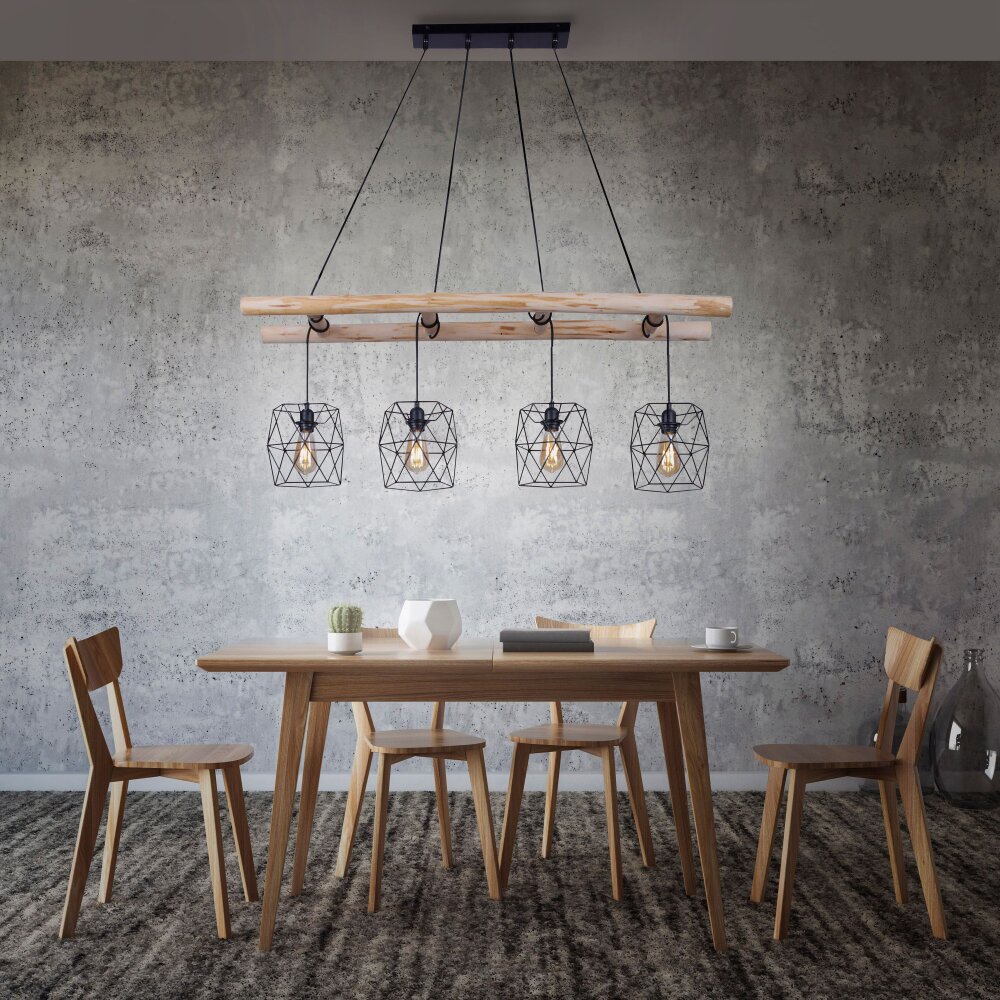 Leuchten-Direkt EDGAR Hanglamp Zwart, 4-lichts main product photo