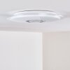 Haderup Plafondlamp LED Chroom, Wit, 1-licht, Afstandsbediening, Kleurwisselaar
