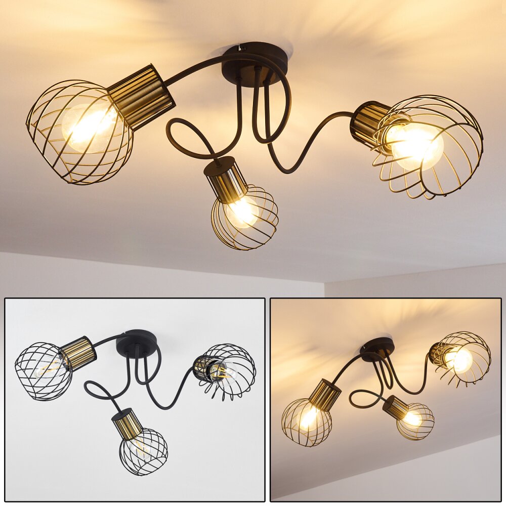 Bacau Plafondlamp Zwart, 3-lichts main product photo