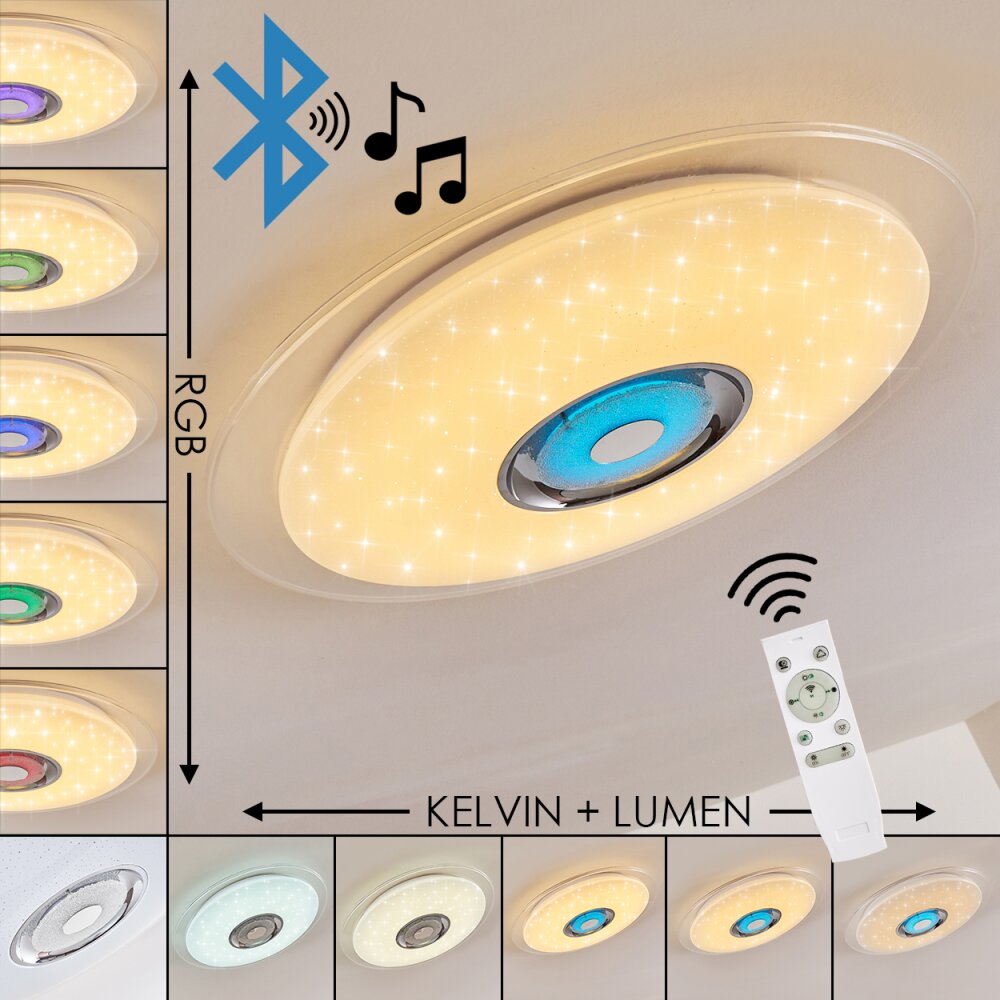 Haderup Plafondlamp LED Chroom, Wit, 1-licht, Afstandsbediening main product photo