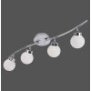 Leuchten-Direkt MIKO Plafondlamp LED Chroom, 4-lichts, Afstandsbediening, Kleurwisselaar
