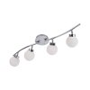 Leuchten-Direkt MIKO Plafondlamp LED Chroom, 4-lichts, Afstandsbediening, Kleurwisselaar
