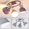 Dompierre Plafondlamp Grijs, Wit, 3-lichts