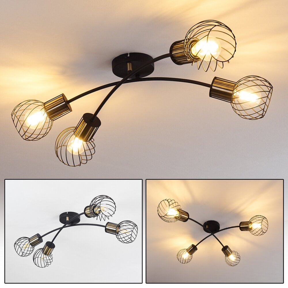 Bacau Plafondlamp Zwart, 4-lichts main product photo