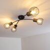 Bacau Plafondlamp Zwart, 4-lichts