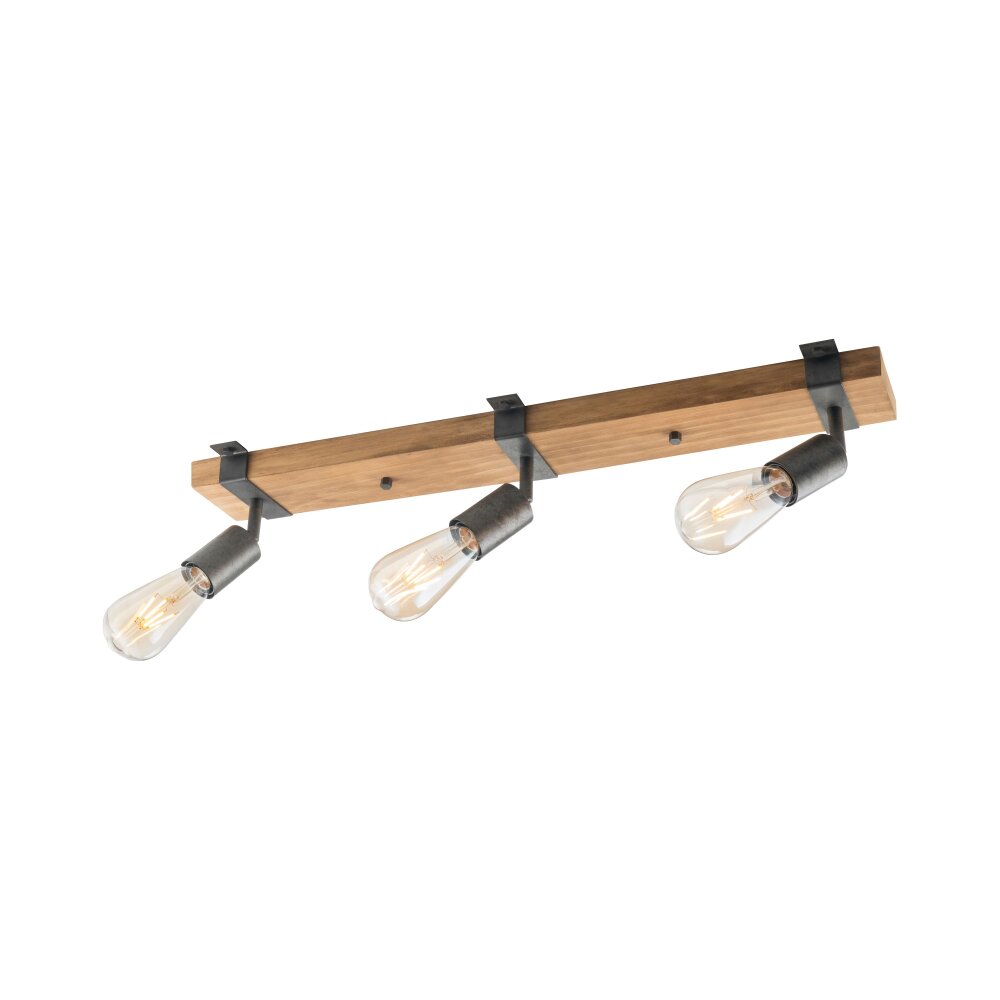 Leuchten-Direkt SLAT Plafondlamp Bruin, Hout donker, 3-lichts main product photo