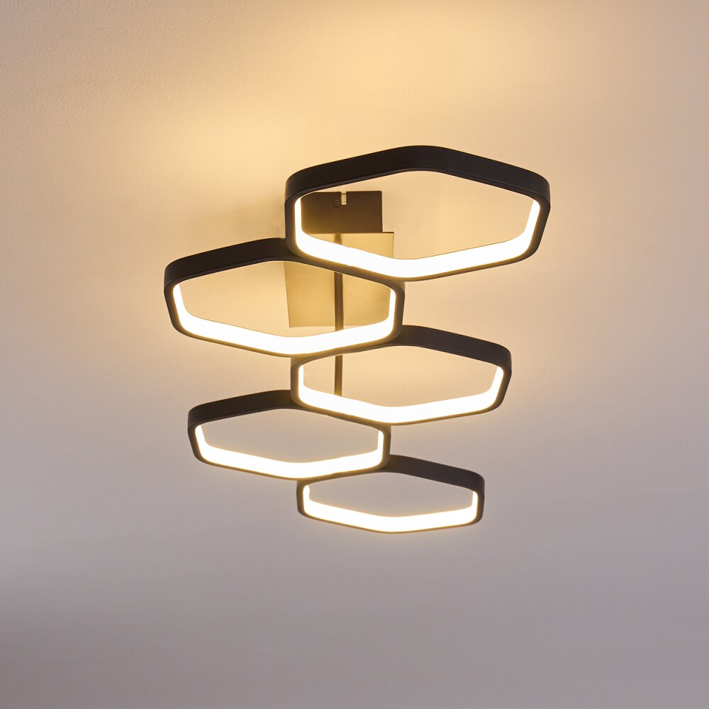 Halmstad Plafondlamp LED Zwart, 1-licht