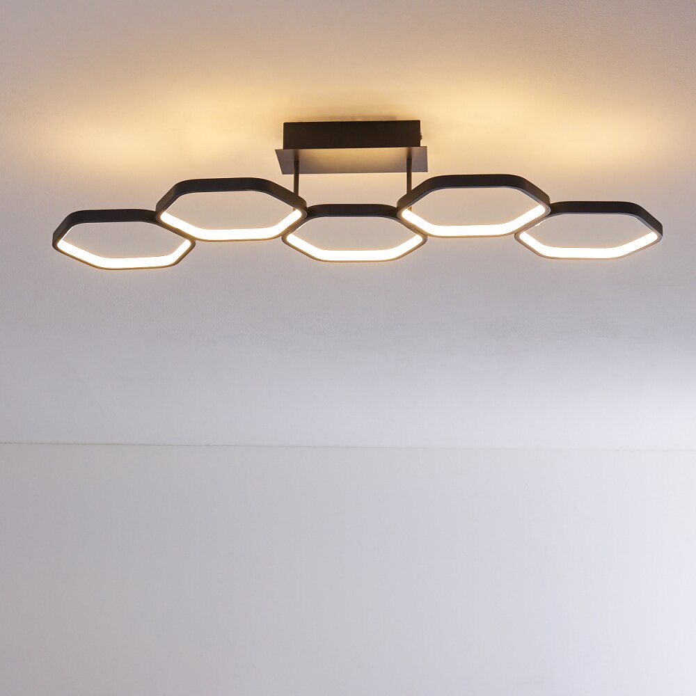 Halmstad Plafondlamp LED Zwart, 1-licht