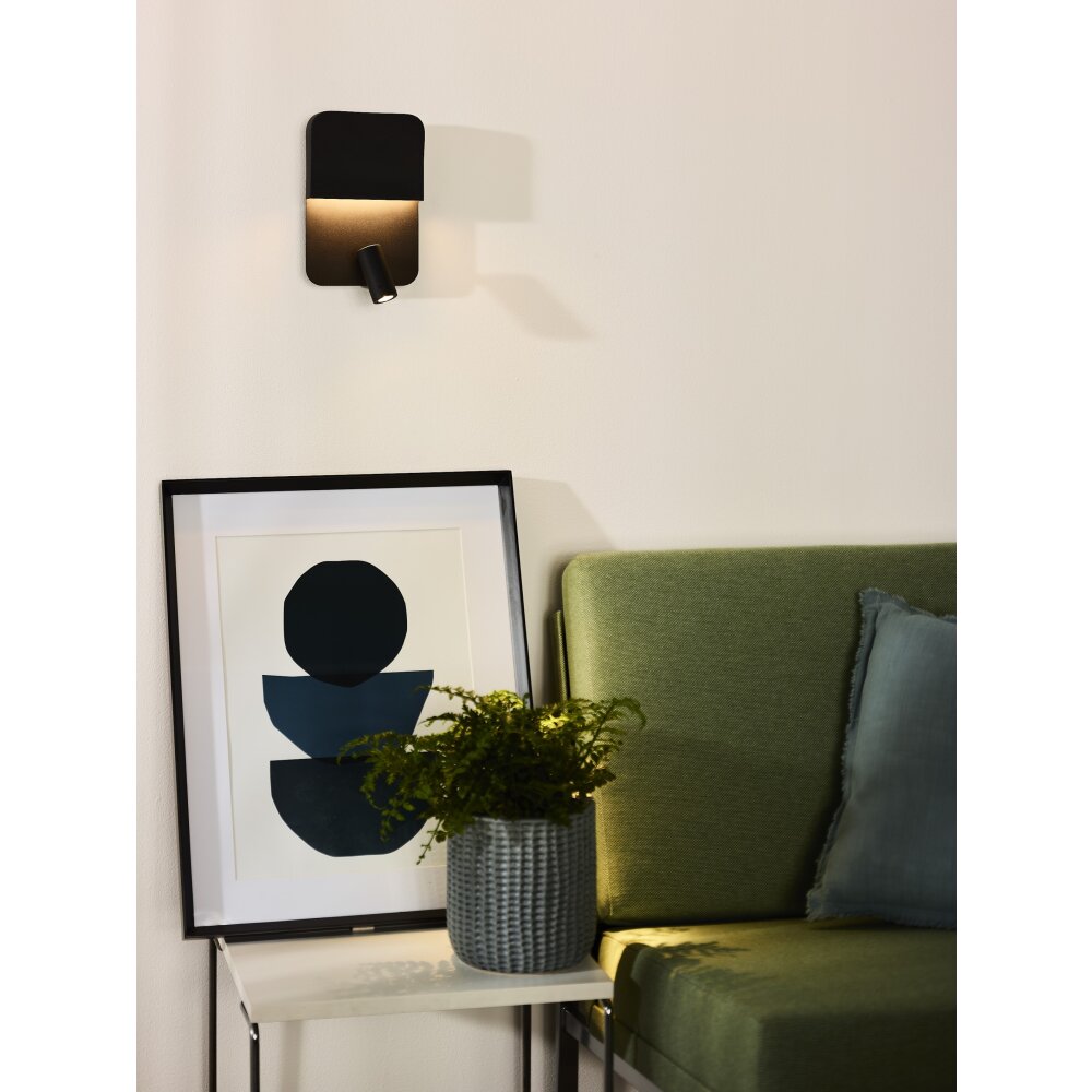 Lucide BOXER Muurlamp LED Zwart, 2-lichts main product photo