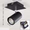 Zuoz Plafondlamp Zwart, 1-licht