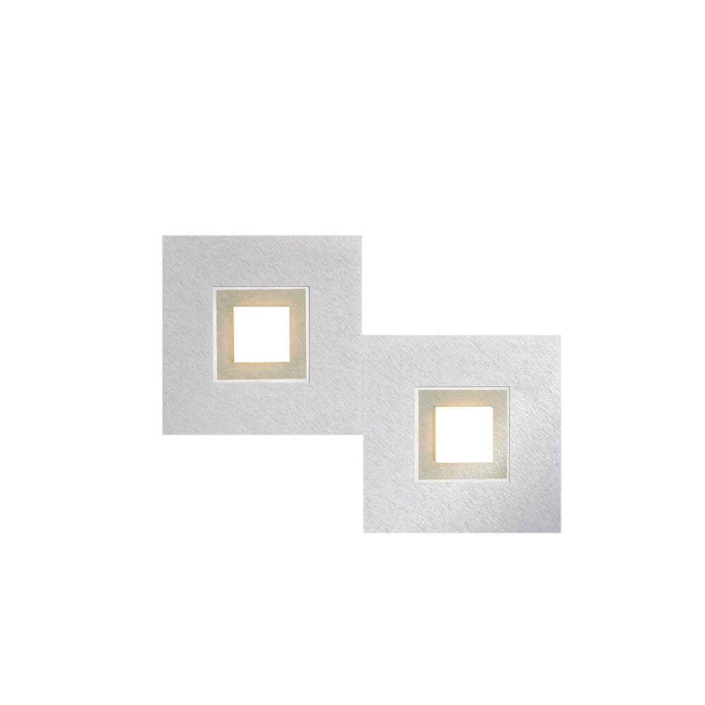 Grossmann KARREE Muurlamp LED Aluminium, Champagne, 2-lichts main product photo
