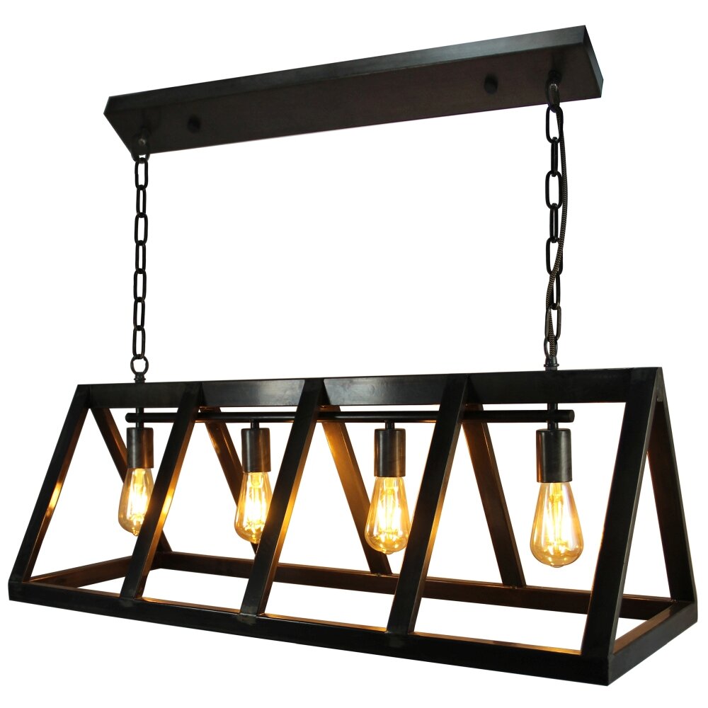 Brilliant Matrix Hanglamp roestvrij staal, Zwart, 4-lichts main product photo